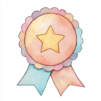 Watercolor Achievement Award Ribbon