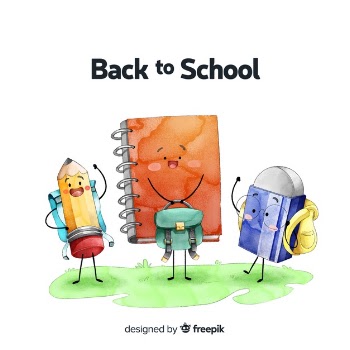 Watercolor back to school background Free Vector