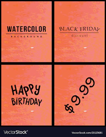 Watercolor background set with place for text vector image