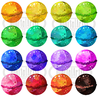 Watercolor Bath Bombs Clipart - Pampering Download - Instant ...