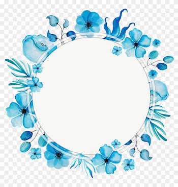 Watercolor Blue Wreath Title Box - Blue