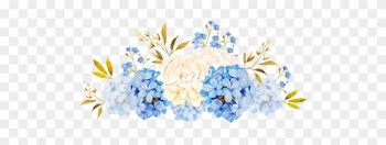 Watercolor Bouquet Transparent Png Stickpng - Blue Watercolor Flowers Transparent