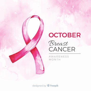Watercolor breast cancer awareness with ribbon Free Vector
