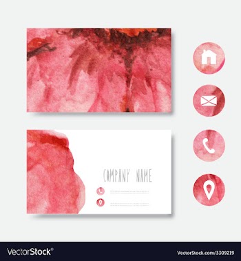 Watercolor business card vector image