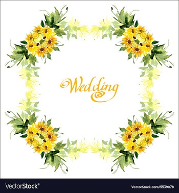 Watercolor card with flowers sunflower vector image
