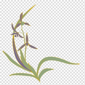 Watercolor: Chinese Brush Orchids Flower Painting, flower transparent background PNG clipart