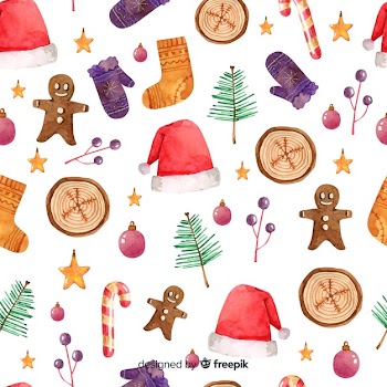 Watercolor christmas background Free Vector