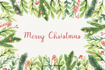 Watercolor christmas background Free Vector