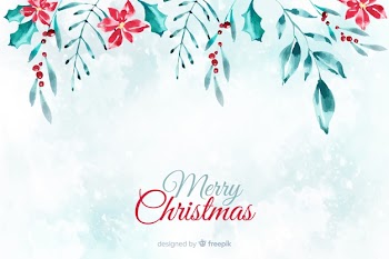 Watercolor christmas background Free Vector