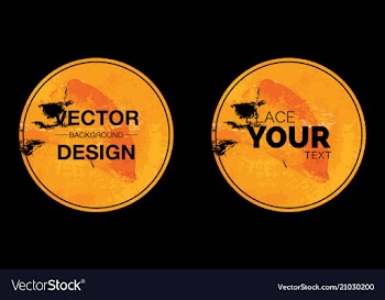 Watercolor circle background set with text vector image