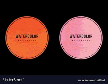 Watercolor circle background set with text vector image