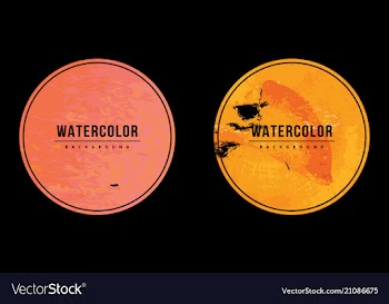 Watercolor circle background set with text vector image