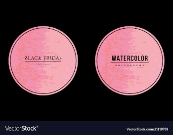 Watercolor circle background set with text vector image