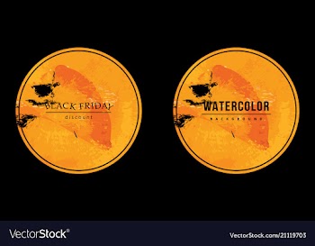Watercolor circle background set with text vector image