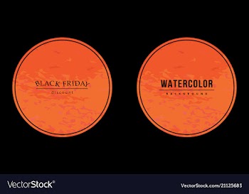 Watercolor circle background set with text vector image