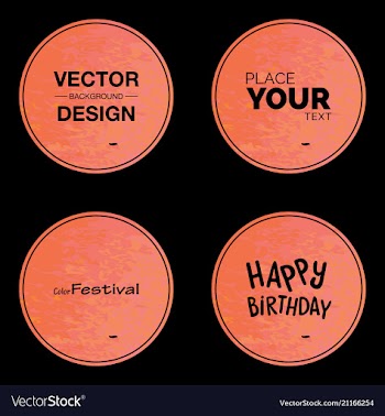 Watercolor circle background set with text vector image