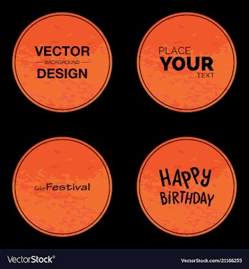 Watercolor circle background set with text vector image