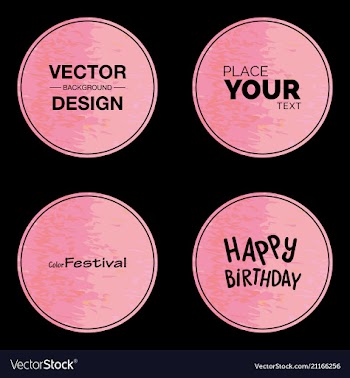 Watercolor circle background set with text vector image