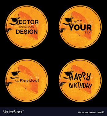 Watercolor circle background set with text vector image