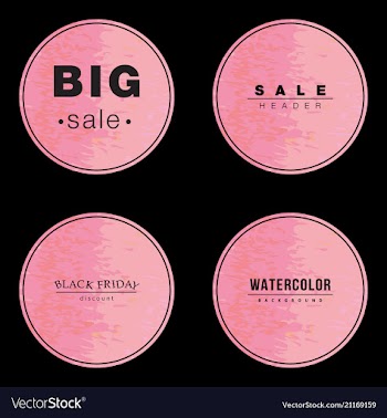 Watercolor circle background set with text vector image