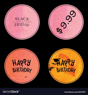 Watercolor circle background set with text vector image