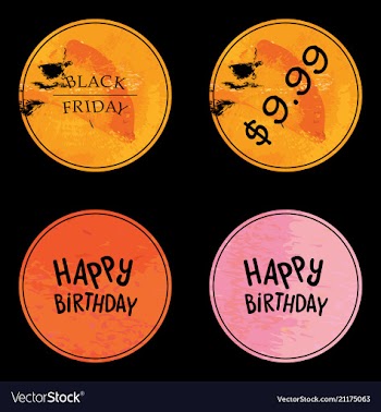 Watercolor circle background set with text vector image