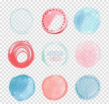 Watercolor Circles illustration, Euclidean Watercolor painting Circle , Watercolor Tags transparent background PNG clipart