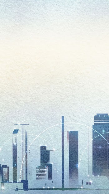 Watercolor cityscape iPhone wallpaper, blue | Free Photo Illustration - rawpixel
