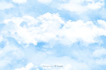 Watercolor clouds background Free Vector