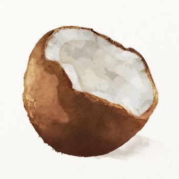 Watercolor coconut illustration, fruit drawing | Free Photo Illustration - rawpixel