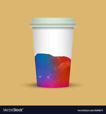 Watercolor coffee cup template vector image