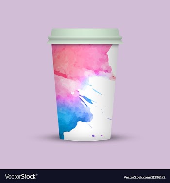 Watercolor coffee cup template vector image