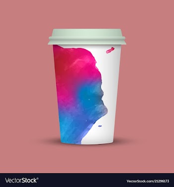 Watercolor coffee cup template vector image