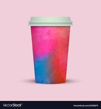 Watercolor coffee cup template vector image