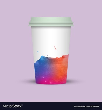 Watercolor coffee cup template vector image