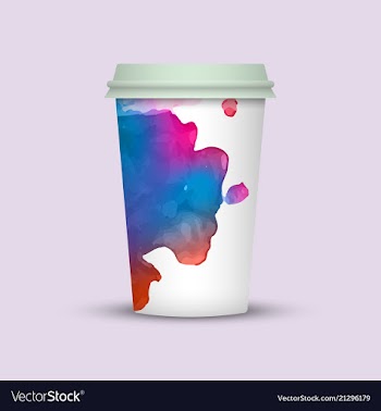 Watercolor coffee cup template vector image