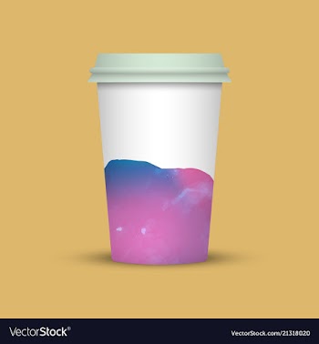 Watercolor coffee cup template vector image