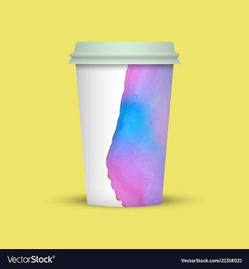 Watercolor coffee cup template vector image