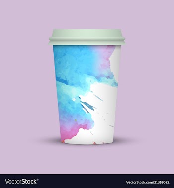 Watercolor coffee cup template vector image