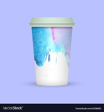 Watercolor coffee cup template vector image
