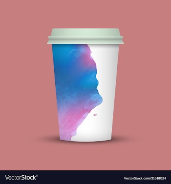 Watercolor coffee cup template vector image