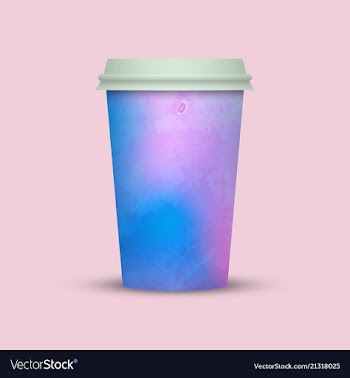 Watercolor coffee cup template vector image