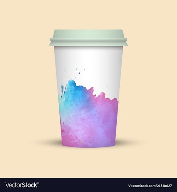 Watercolor coffee cup template vector image