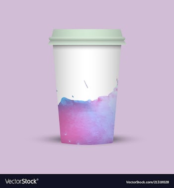 Watercolor coffee cup template vector image
