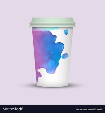 Watercolor coffee cup template vector image
