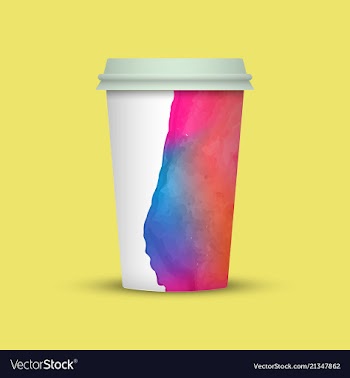 Watercolor coffee cup template vector image
