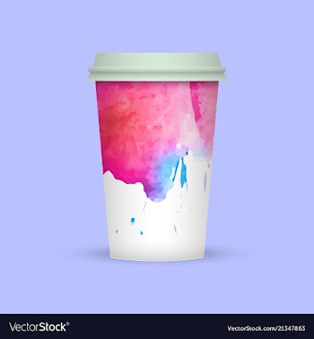 Watercolor coffee cup template vector image