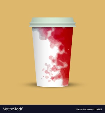 Watercolor coffee cup to go vector image