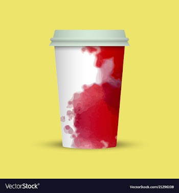 Watercolor coffee cup to go vector image
