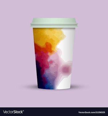 Watercolor coffee cup to go vector image